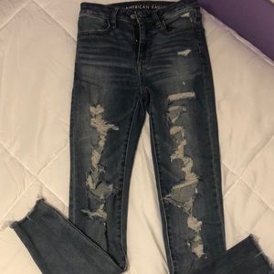 Light denim ripped jeans